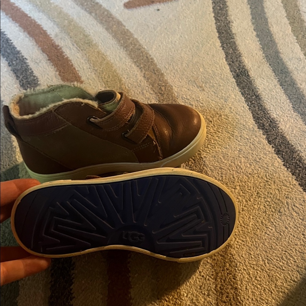 UGG Kids Tan Boots with Blue Sole